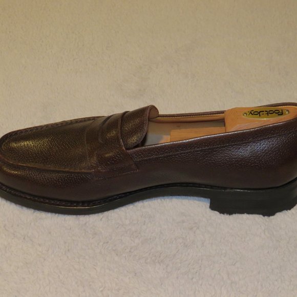 JM Weston 180 Brown Grain Leather Split Toe Loafer 11.5 C NWB